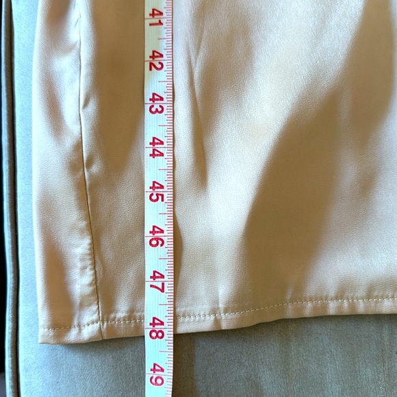 SHEIN. Champagne Satin dress. Midi Dress. Cowl back. Sz L. Side zip. Bac… - Picture 9 of 10